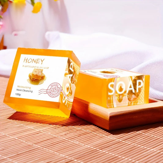 Natural Honey Handmade Soap Set - 2 Piece with Essential Oils for Moisturizing and Cleansing