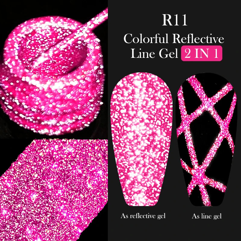 LILYCUTE 5ML Metallic Painting Liner Gel - Super Bright Gold Silver Mirror Drawing Gel