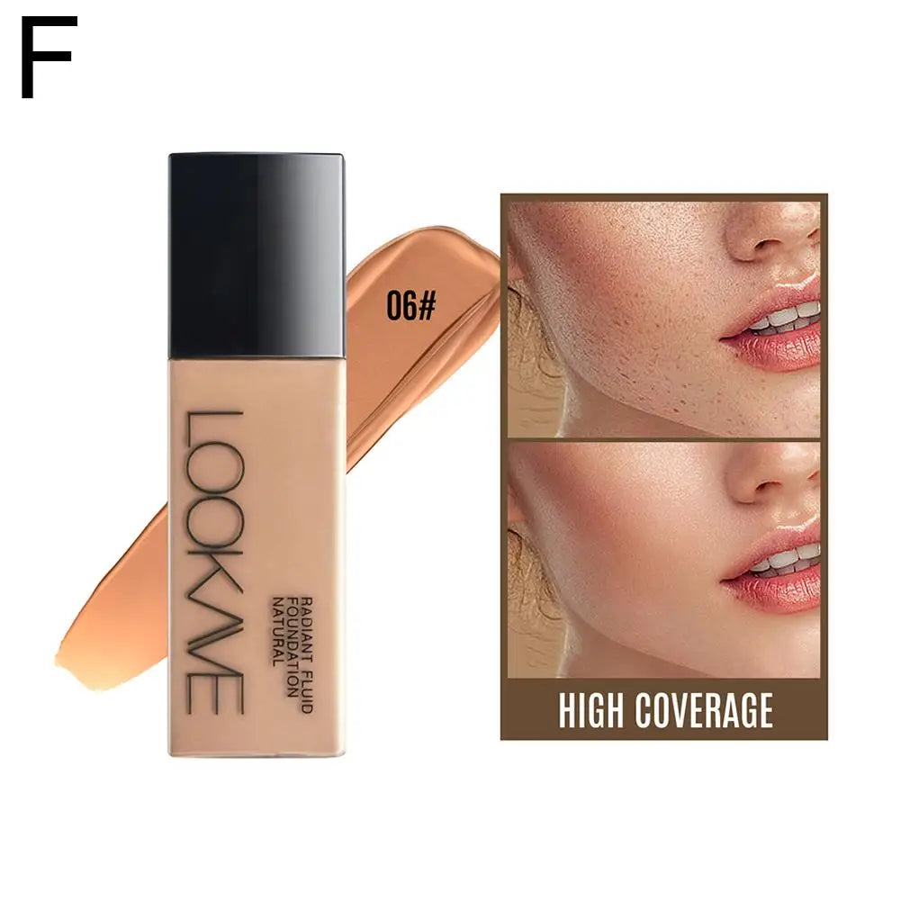 LOOKAVE Liquid Foundation - Long Lasting Full Coverage Natural Matte Moisturizing