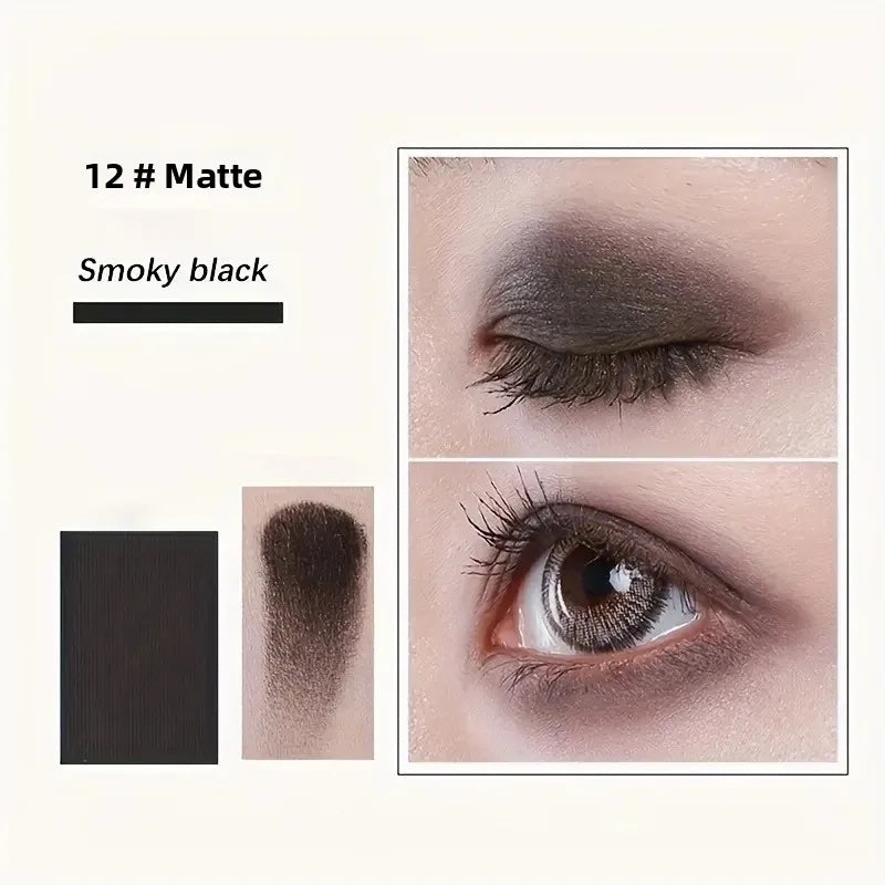 12-Color Professional Eyeshadow Palette - Natural Shimmer & Matte Nudes