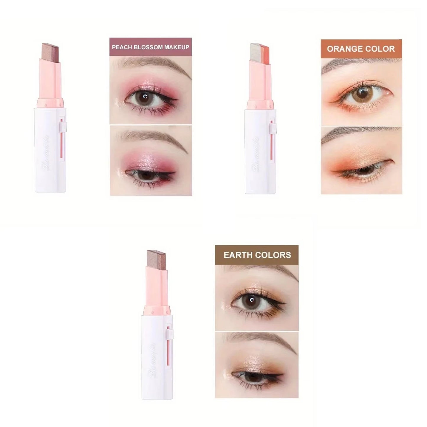 Two Color Gradient Eye Shadow Stick - Three Dimensional Natural Without Taking Off