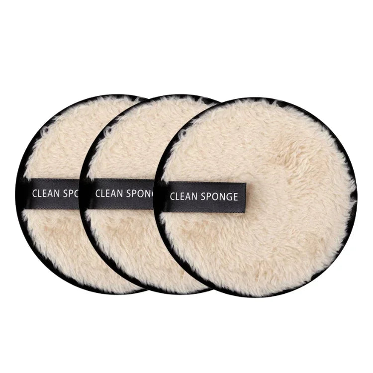 3 Piece Reusable Makeup Remover Pads - Microfiber Washable Face Cleansing Sponge