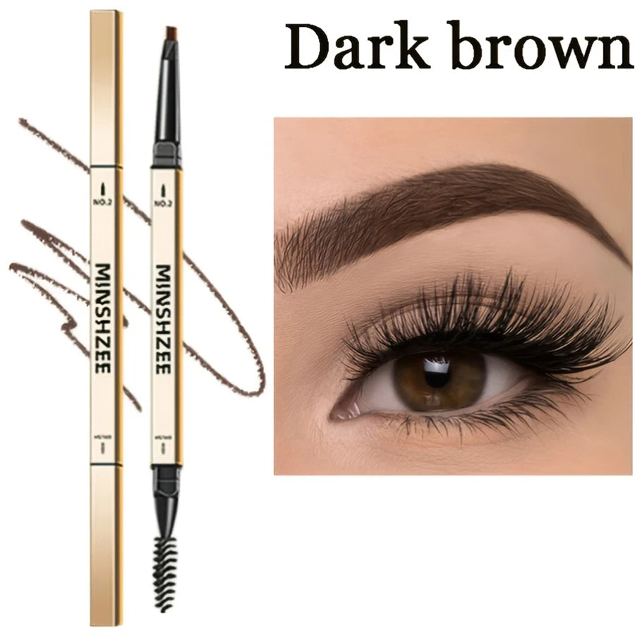 Waterproof Matte Eyebrow Pen - Double Head Lasting Brown Non-Smudged with Brush