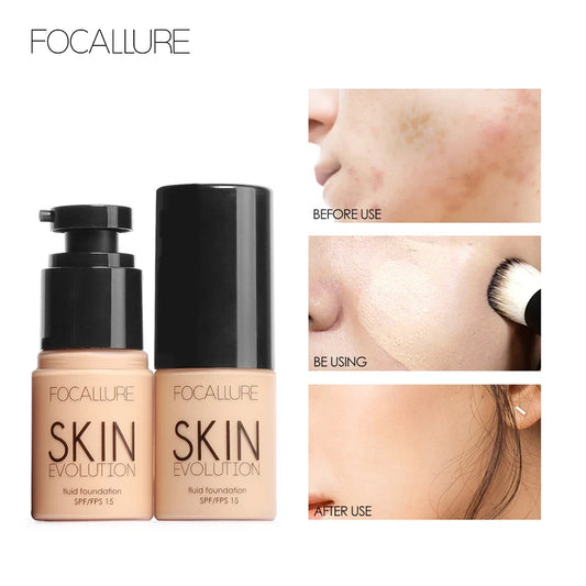 Focallure Base Face Liquid Foundation - Full Coverage Concealer Oil-Control Moisturizing
