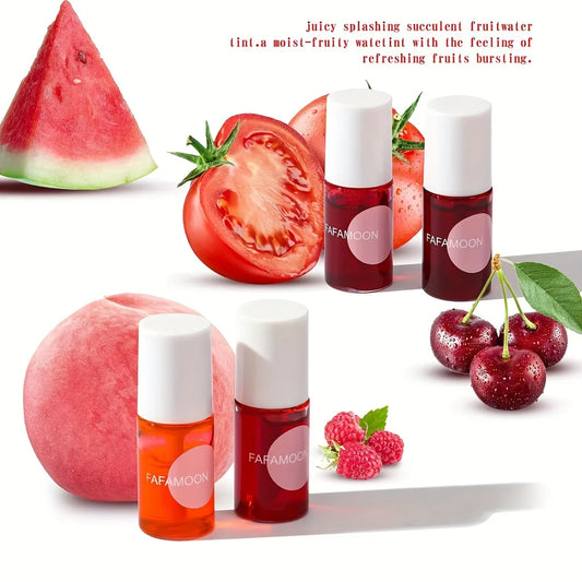 Fruity Lip Tint Water Gloss - Moisturizing Waterproof Liquid Lipstick High Pigment