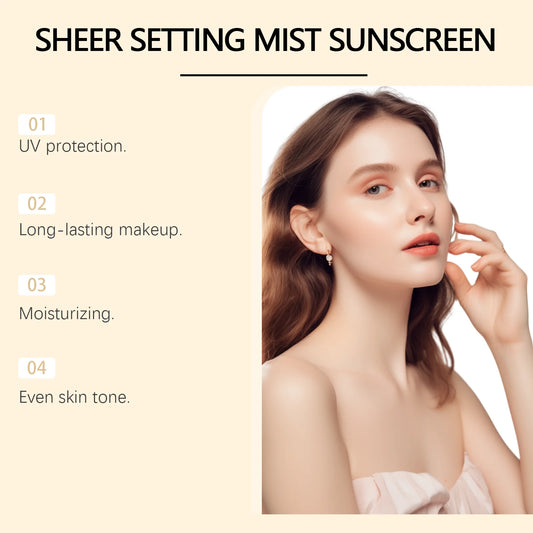 SPF 50 Plus Makeup Setting Spray - Oil Control Waterproof Sun Protection Face Mist