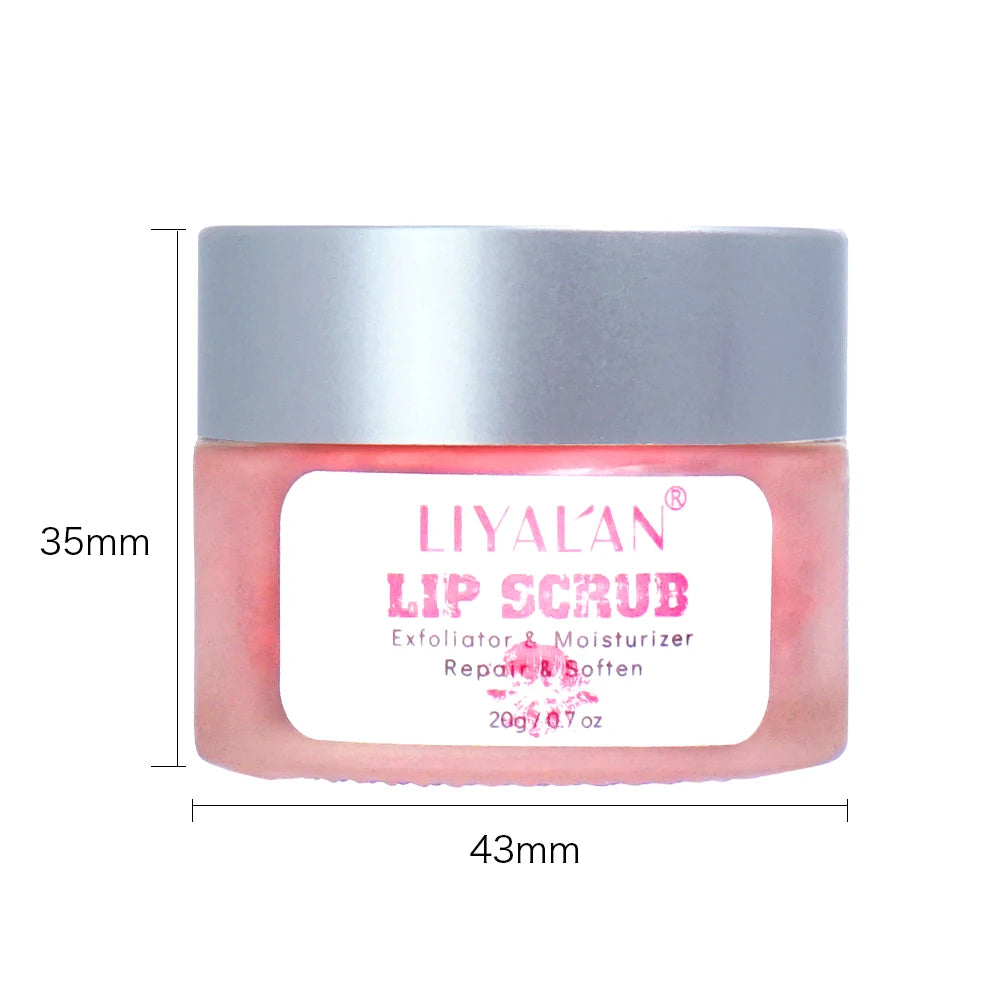 Pink Lip Scrub - Lightening Dark Lips Exfoliating Sugar Cream for Smooth Repair