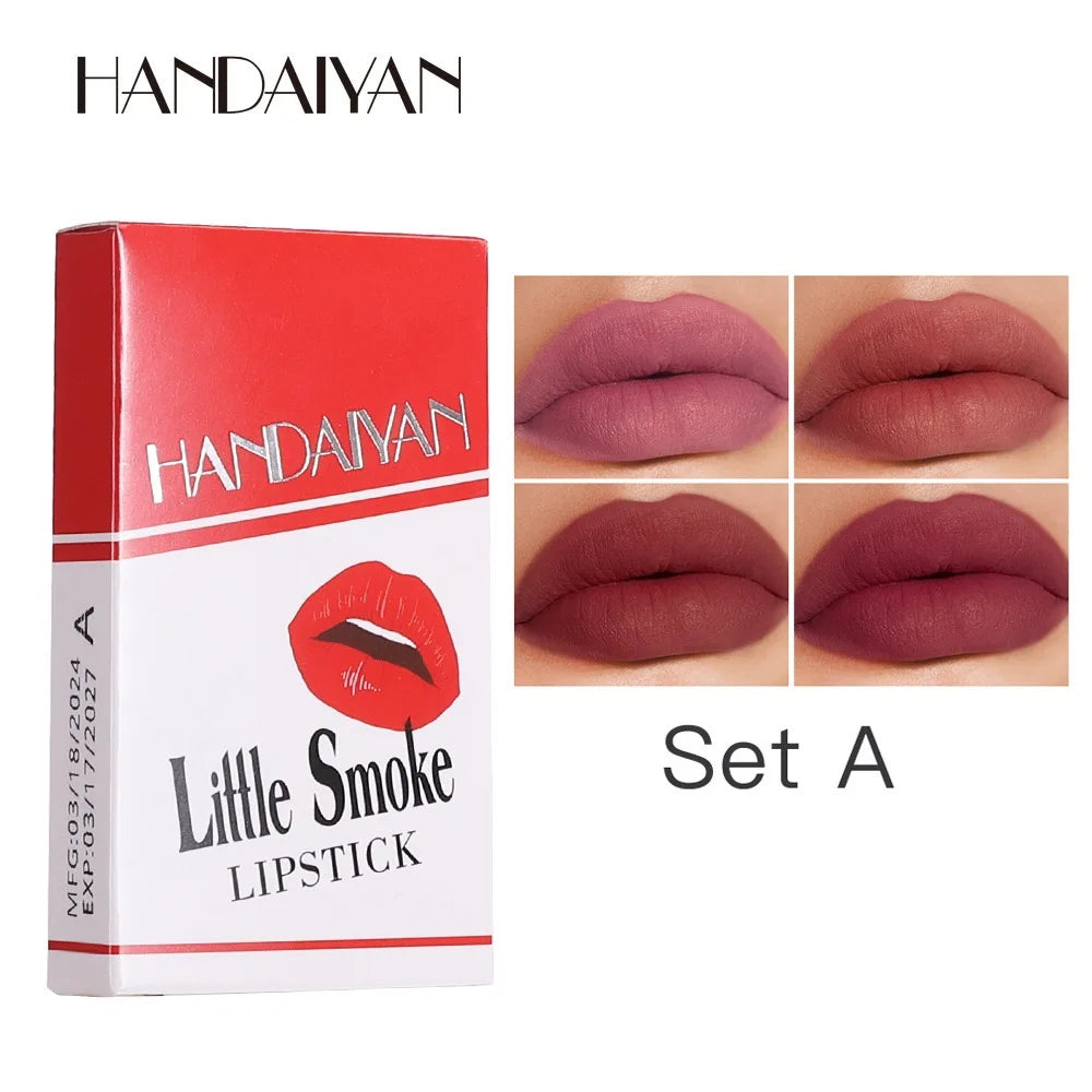 4 Piece Lasting Stick Waterproof Lip Set - Long-Lasting Matte Lipstick Gift Set