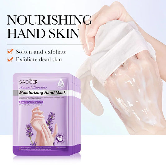 Lavender Hand Mask Spa Gloves - Moisturizing & Exfoliating Treatment (5 Pack)