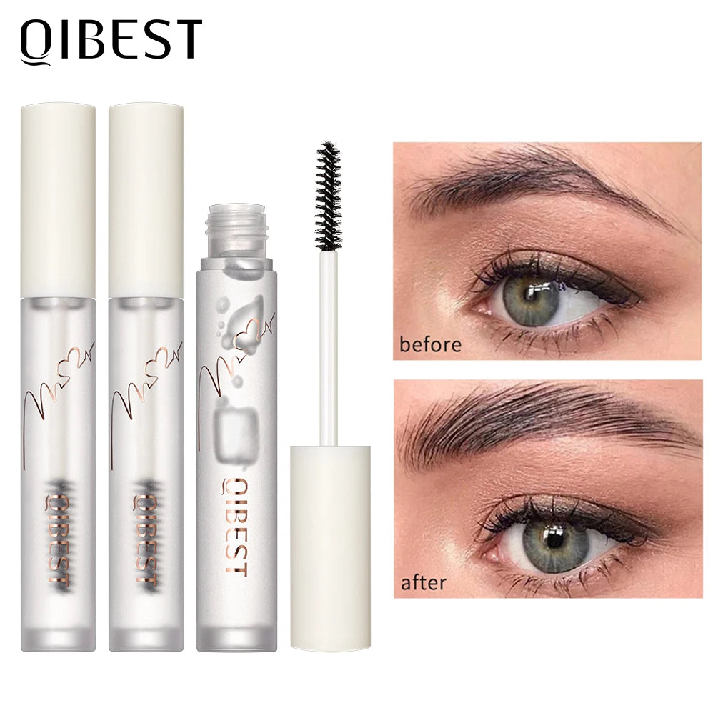 QIBEST Eyebrow Gel Transparent Brows Wax - Waterproof Long-Lasting with 3D Brush