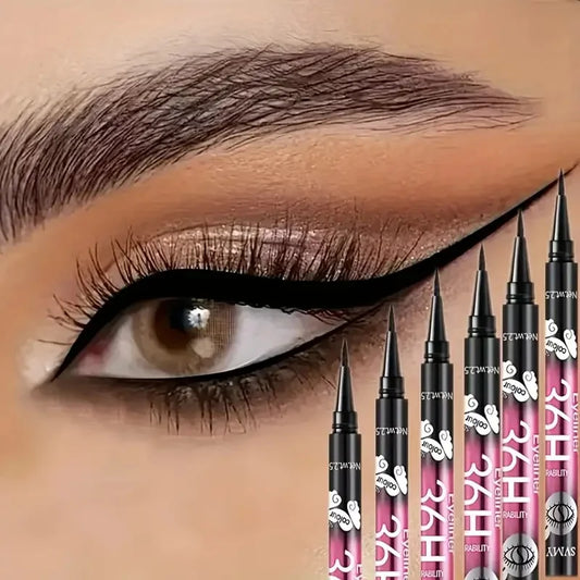 Waterproof Black Eyeliner Pencils Set - Long-Lasting Smudge-Proof Eye Makeup
