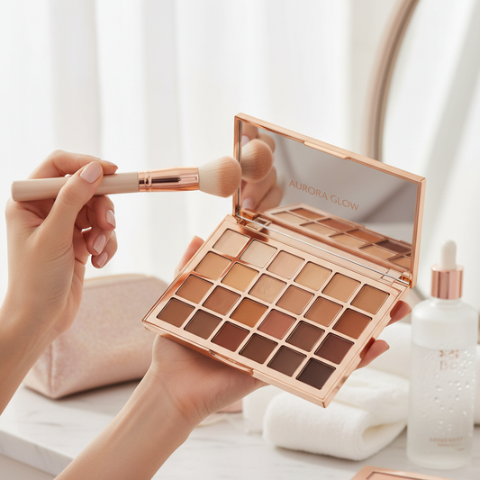 15 Color Makeup Concealer Palette - Full Coverage Waterproof Cream with Brush--model applying..aspect ratio Square