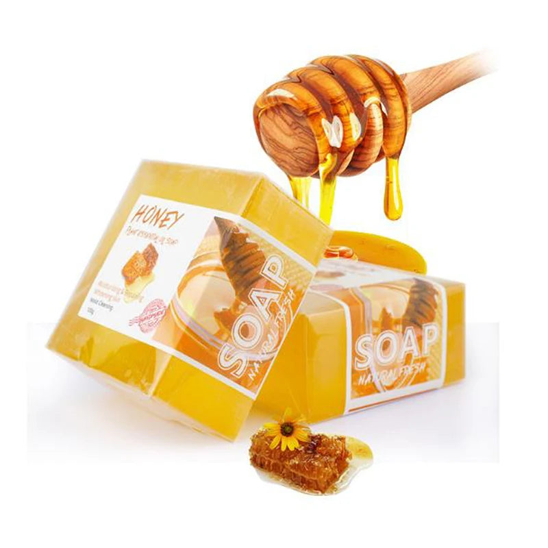 Natural Honey Handmade Soap Set - 2 Piece with Essential Oils for Moisturizing and Cleansing