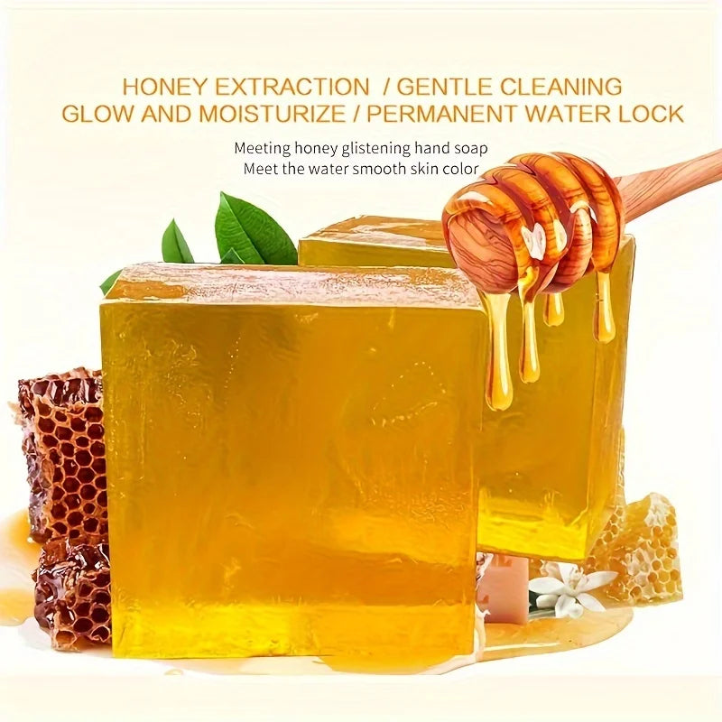 Natural Honey Handmade Soap Set - 2 Piece with Essential Oils for Moisturizing and Cleansing