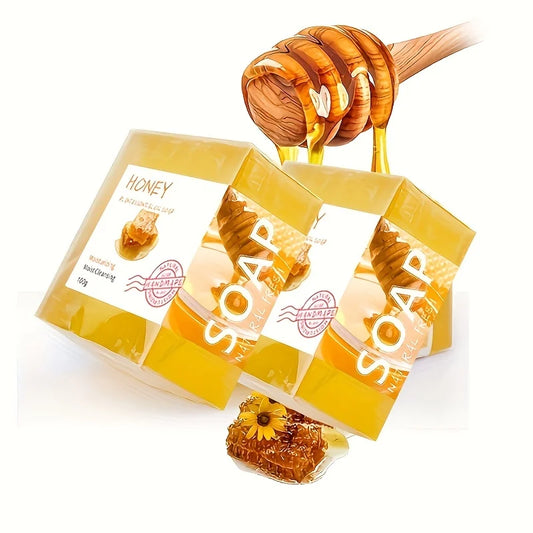 Natural Honey Handmade Soap Set - 2 Piece with Essential Oils for Moisturizing and Cleansing