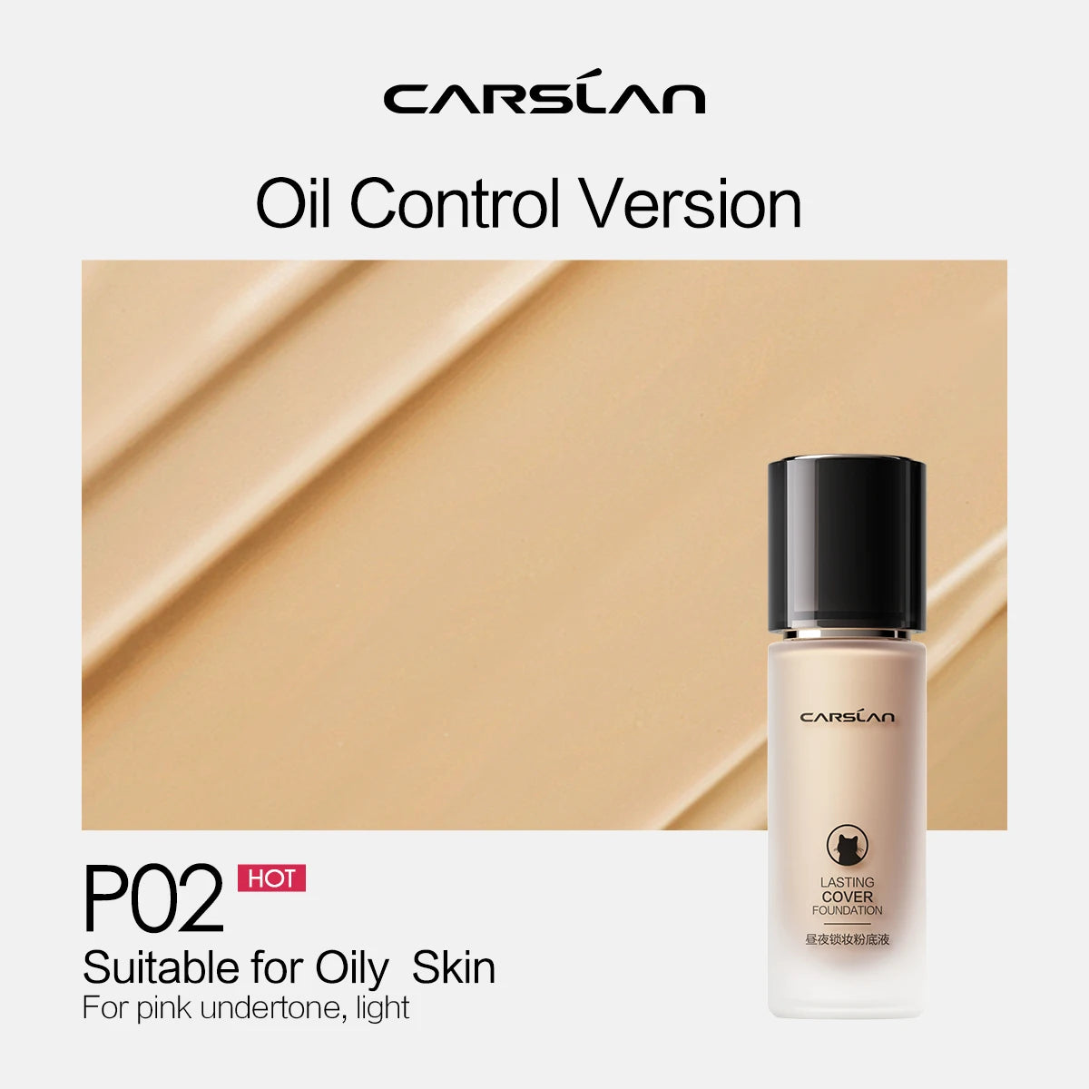 CARSLAN Long-Lasting Moisture Matte Liquid Foundation - Full Coverage Concealer