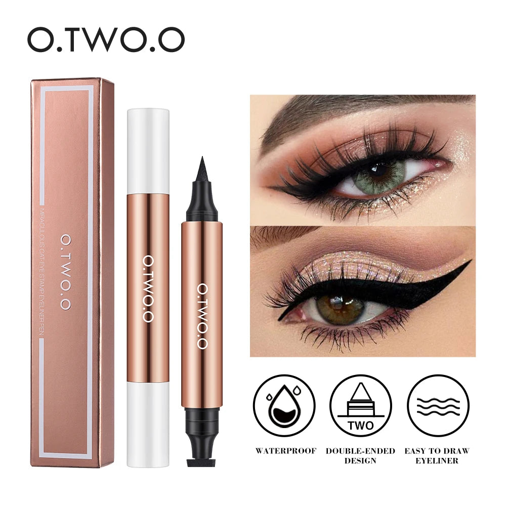O.TWO.O Double-Ended Eyeliner Stamp - Waterproof Liquid Eye Liner Pen