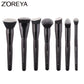 ZOREYA Black Makeup Brushes Set - 7 Piece Eye Face Cosmetic Foundation Powder Blush Set