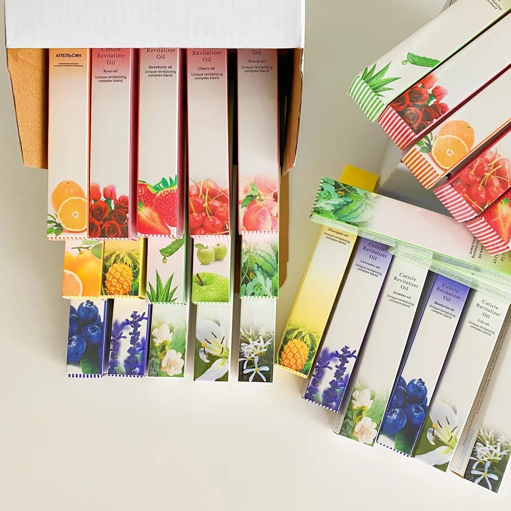 Professional Nail Nutrition Oil Pen Set - 15 Scents, 30 Pieces | Cuticle Revitalizer & Nourishing Treatment