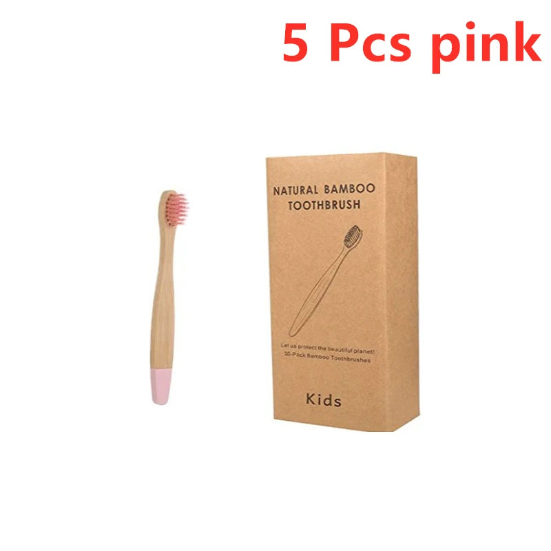 Organic Children Bamboo Toothbrush - 10 Colors Soft Fibre Bristles Eco-Friendly for Kids