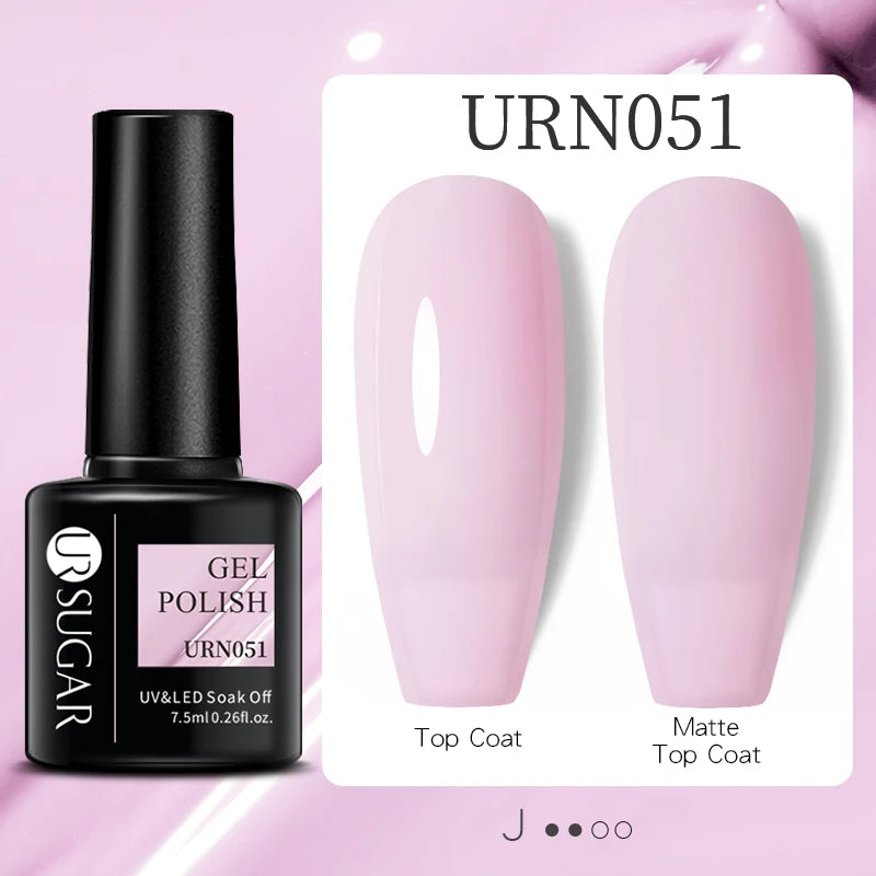 UR SUGAR 7.5ml Reflective Glitter Gel - Pink Sequins Nail Polish Semi-Permanent