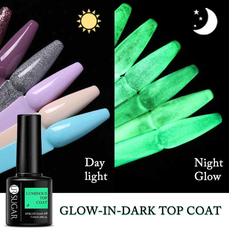 UR SUGAR 7.5ml Reflective Glitter Gel - Pink Sequins Nail Polish Semi-Permanent