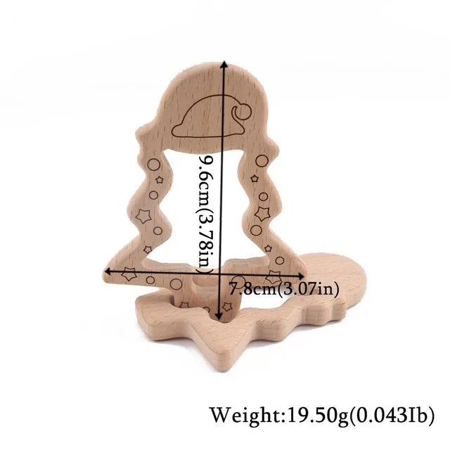 Beech Wood Animal Teether Set - 10 Piece Natural Baby Teething Toy for DIY Pacifier Chains