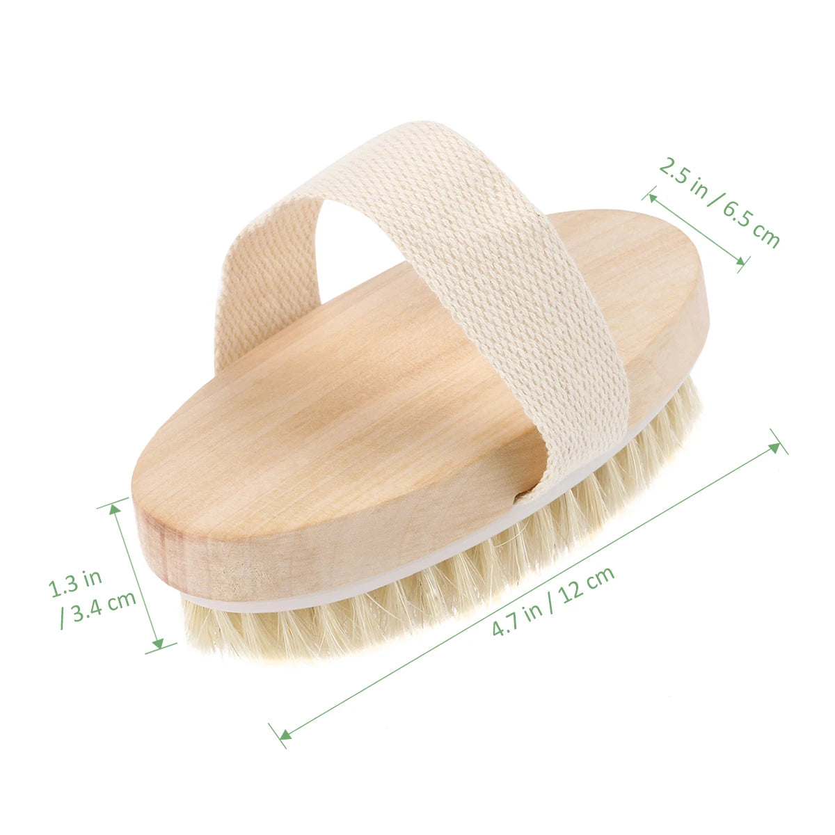 Natural Bristle Body Brush - Wooden Dry Skin Exfoliating Brush for Spa and Shower