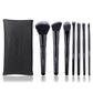 ZOREYA Black Makeup Brushes Set - 7 Piece Eye Face Cosmetic Foundation Powder Blush Set