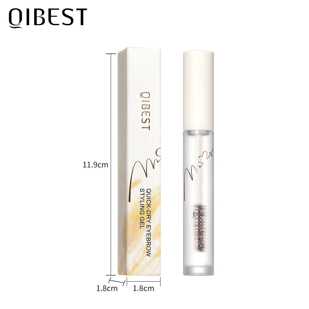 QIBEST Eyebrow Gel Transparent Brows Wax - Waterproof Long-Lasting with 3D Brush