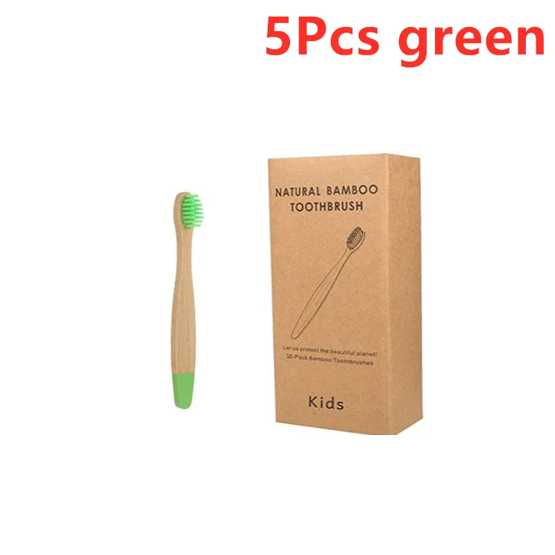 Organic Children Bamboo Toothbrush - 10 Colors Soft Fibre Bristles Eco-Friendly for Kids