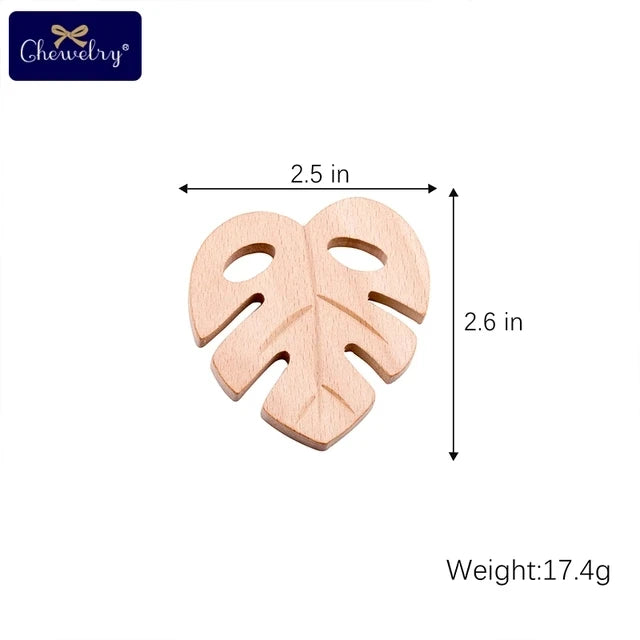 Beech Wood Animal Teether Set - 10 Piece Natural Baby Teething Toy for DIY Pacifier Chains