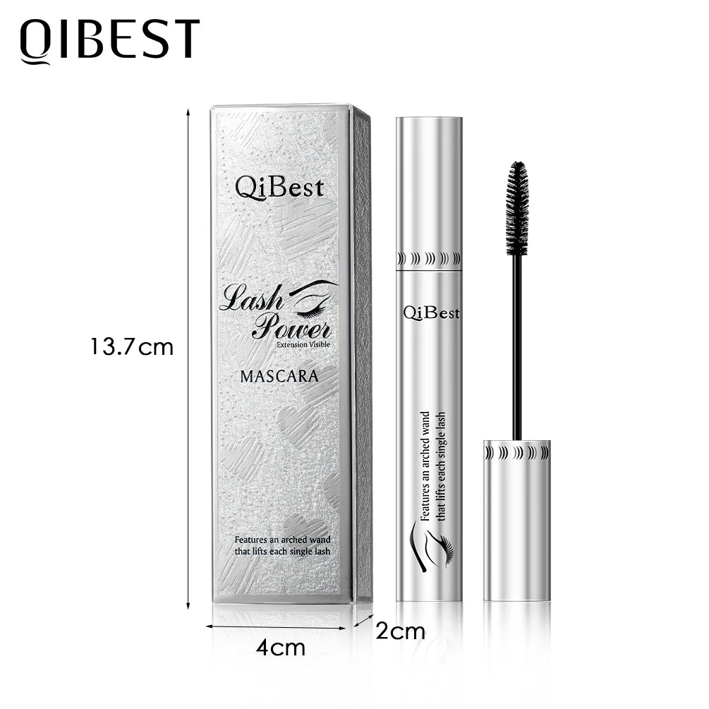 QIBEST Waterproof Mascara Black - 4D Eyelash Curling Thick Silk Fiber Volume