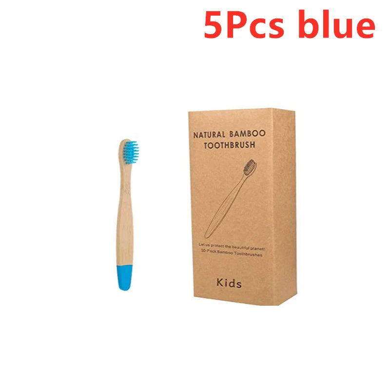 Organic Children Bamboo Toothbrush - 10 Colors Soft Fibre Bristles Eco-Friendly for Kids