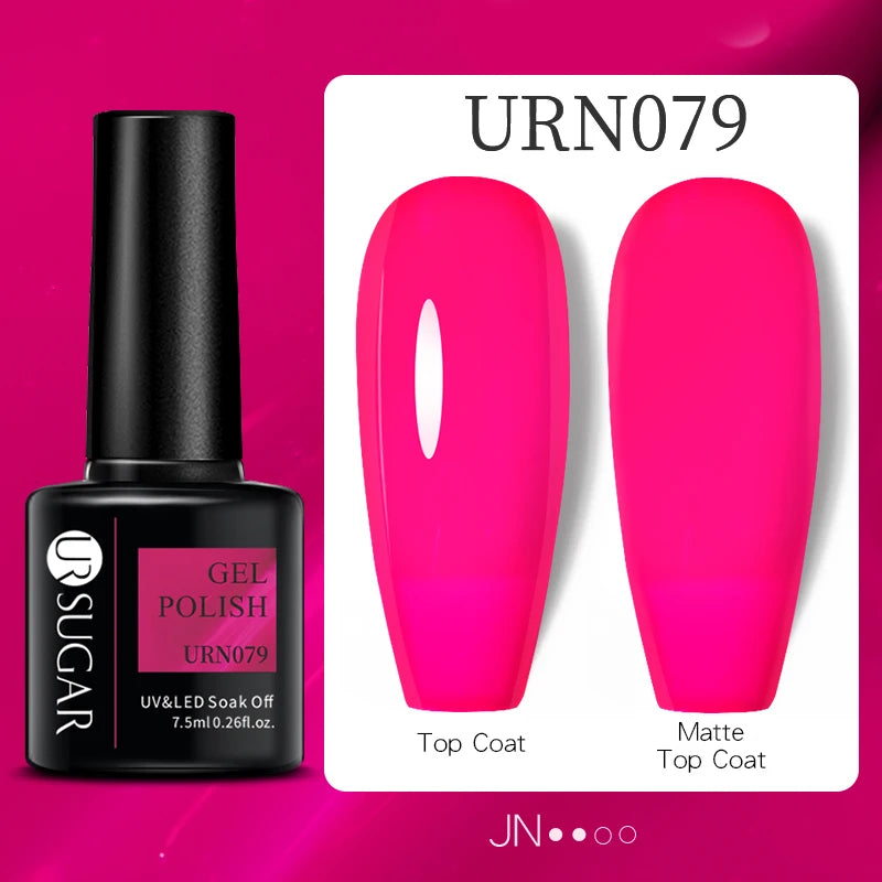 UR SUGAR 7.5ml Reflective Glitter Gel - Pink Sequins Nail Polish Semi-Permanent