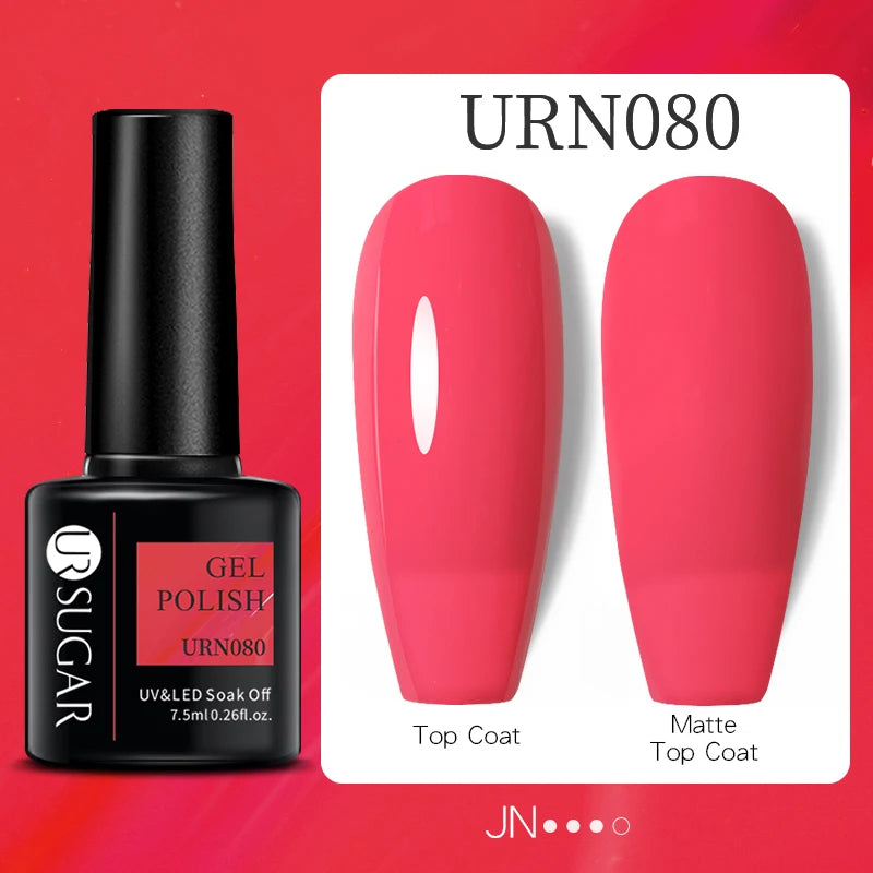 UR SUGAR 7.5ml Reflective Glitter Gel - Pink Sequins Nail Polish Semi-Permanent