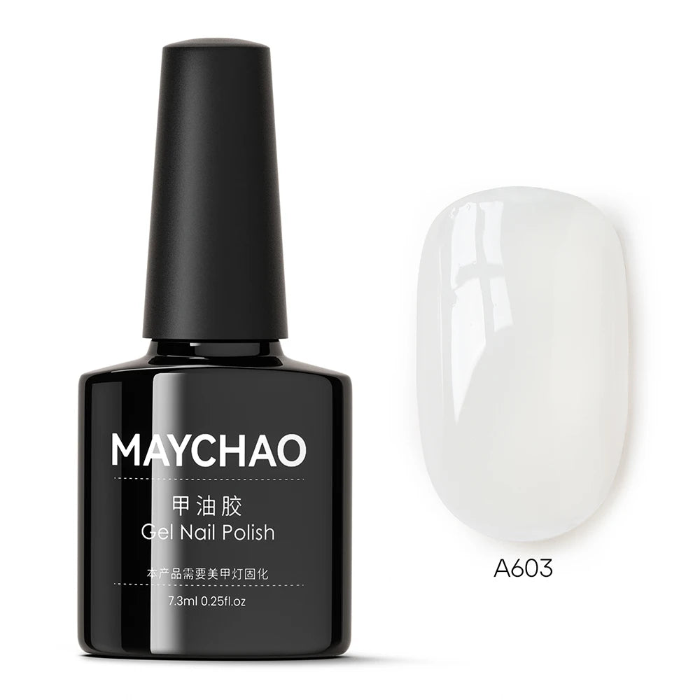 MAYCHAO Transparent Jelly Gel Nail Polish - 7.3ml Semi-Permanent UV LED Gel Varnish