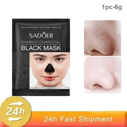 Bamboo Charcoal Blackhead Remover Mask - Pore Minimizing Peel-Off Treatment