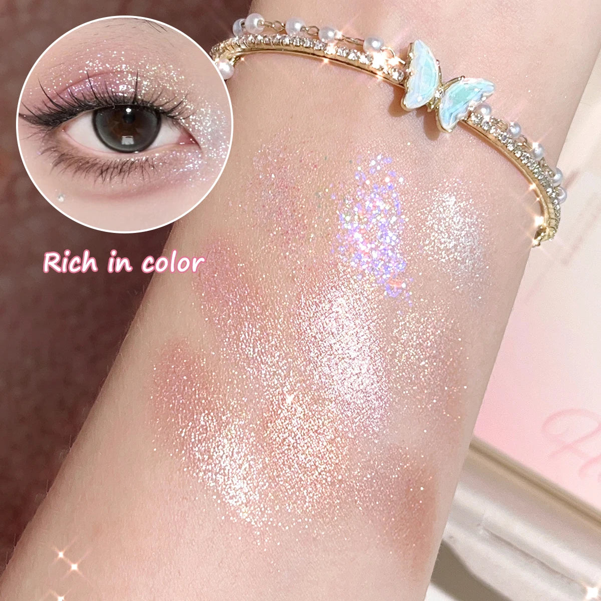 Pearlescent Fine Glitter Highlighter - Dazzling Smart Eyeshadow Palette Long-Lasting