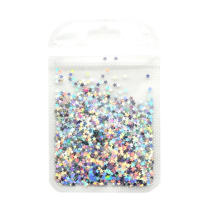 Holographic Nail Art Glitter - 2g Laser Star & Butterfly Sequins Flakes