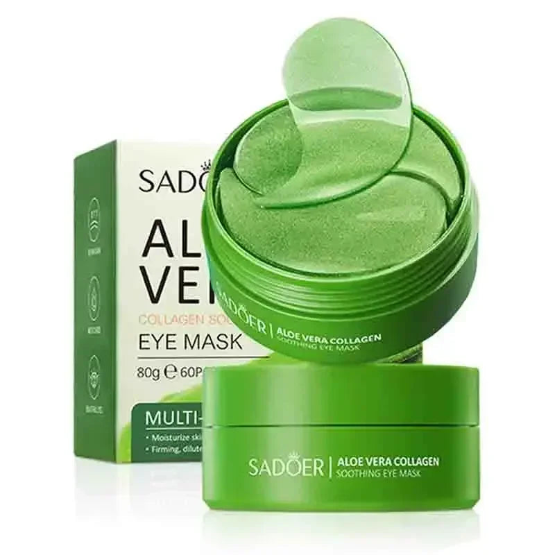 60pcs Aloe Vera Collagen Eye Mask - Anti Dark Circles and Eye Bags Removal Patches