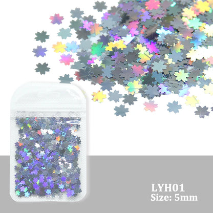 Holographic Nail Art Glitter - 2g Laser Star & Butterfly Sequins Flakes