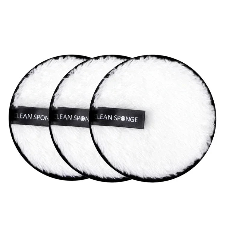 3 Piece Reusable Makeup Remover Pads - Microfiber Washable Face Cleansing Sponge