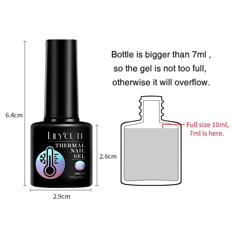 LILYCUTE 7ML Thermal Gel Nail Polish - Ultra-Thin Temperature Color Changing UV Gel