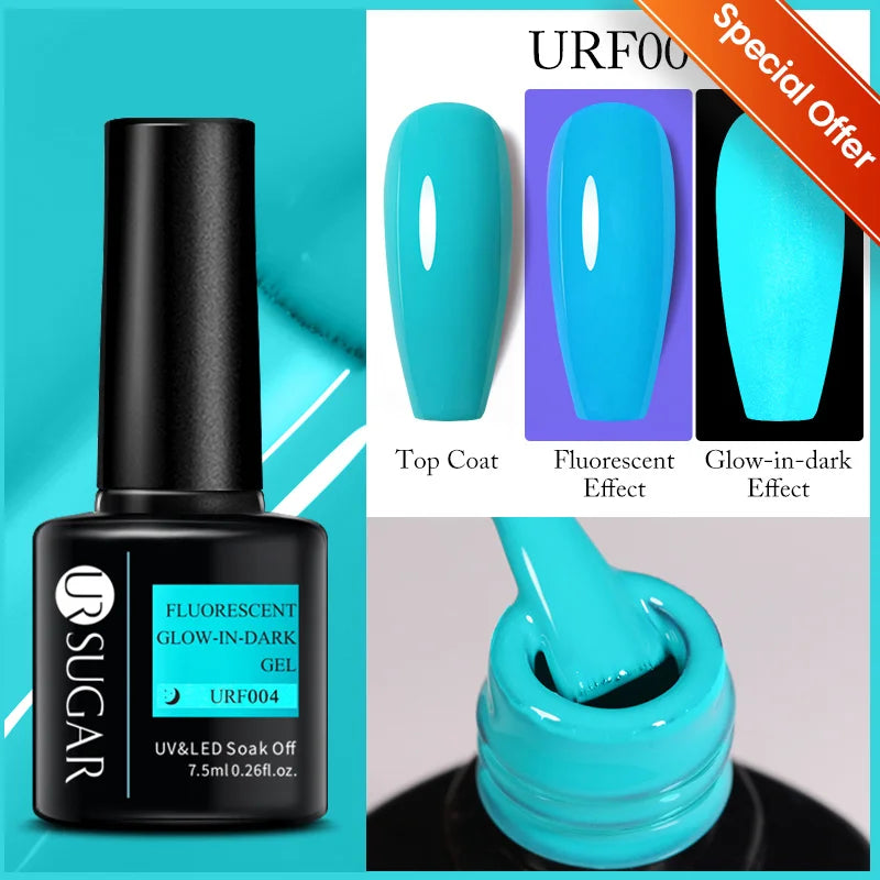 UR SUGAR 7.5ml Reflective Glitter Gel - Pink Sequins Nail Polish Semi-Permanent