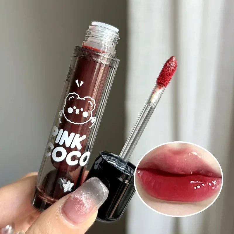 Mirror Glass Lip Tint - Punk Dark Red Lip Glaze Water Light Clear Lipstick