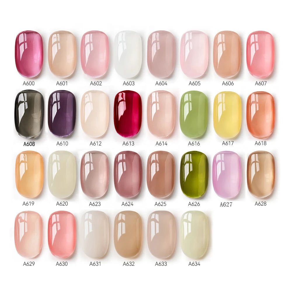 MAYCHAO Transparent Jelly Gel Nail Polish - 7.3ml Semi-Permanent UV LED Gel Varnish