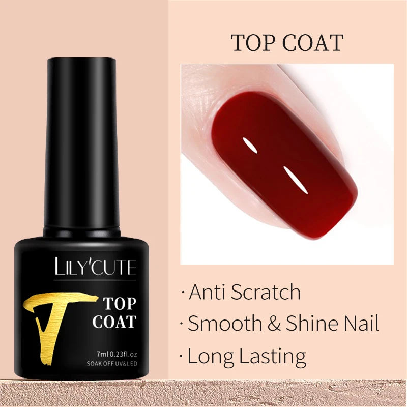 LILYCUTE 7ML Jelly Amber Gel Nail Polish - Semi Permanent UV Gel with Leopard Pattern Effect