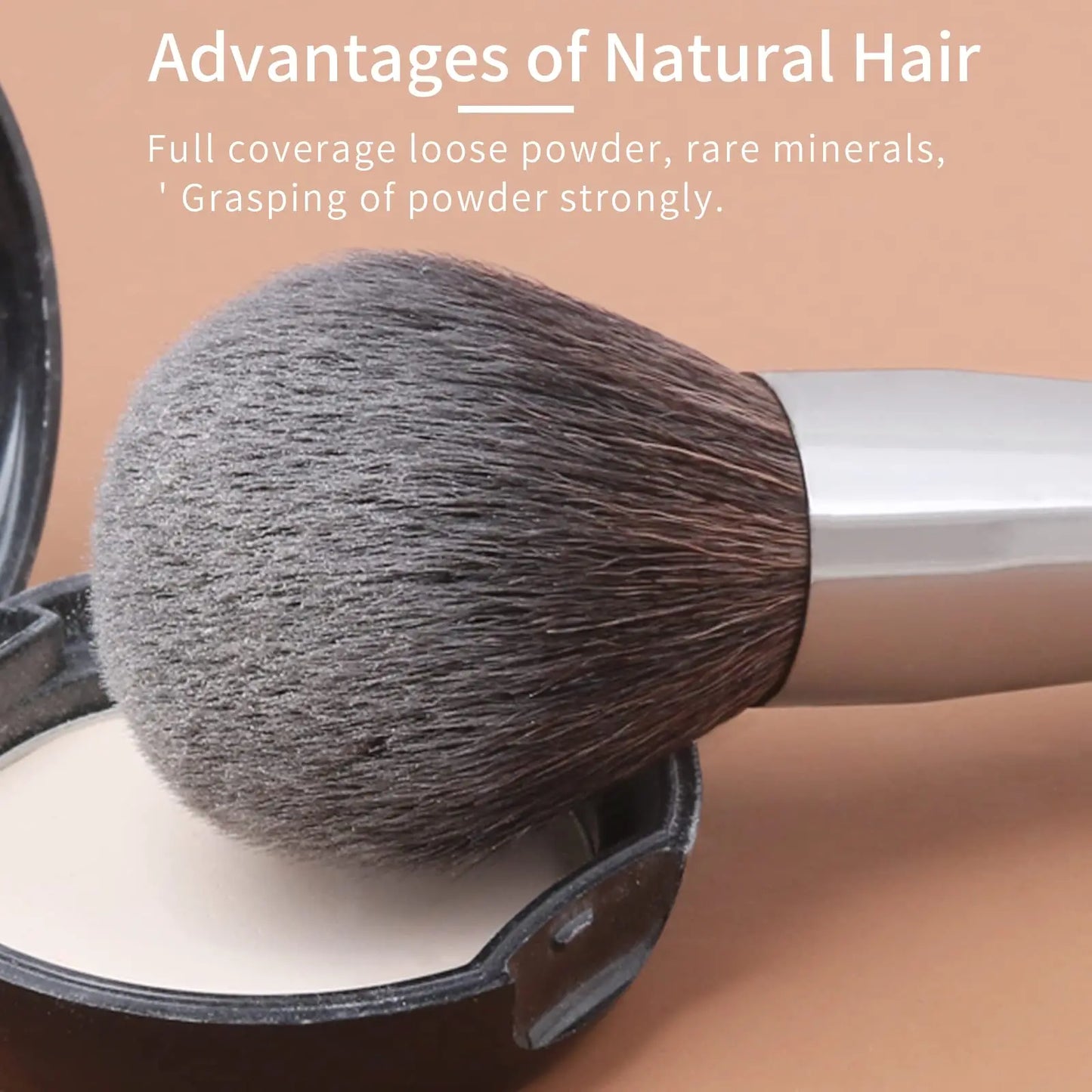 Natural Goat Hair Makeup Brush Set - 14 Piece Professional Collection with Case