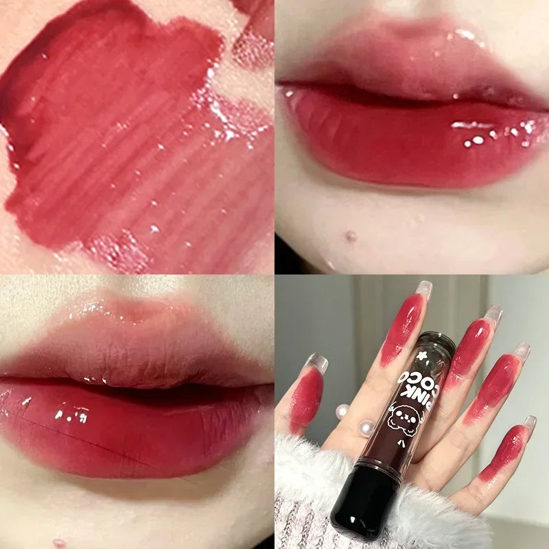 Mirror Glass Lip Tint - Punk Dark Red Lip Glaze Water Light Clear Lipstick
